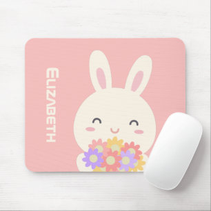 Sötnos, lilla Bunny & Blommor, anpassad namngivnin Musmatta
