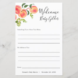 Sötnos, lilla Peach Baby-frågekort