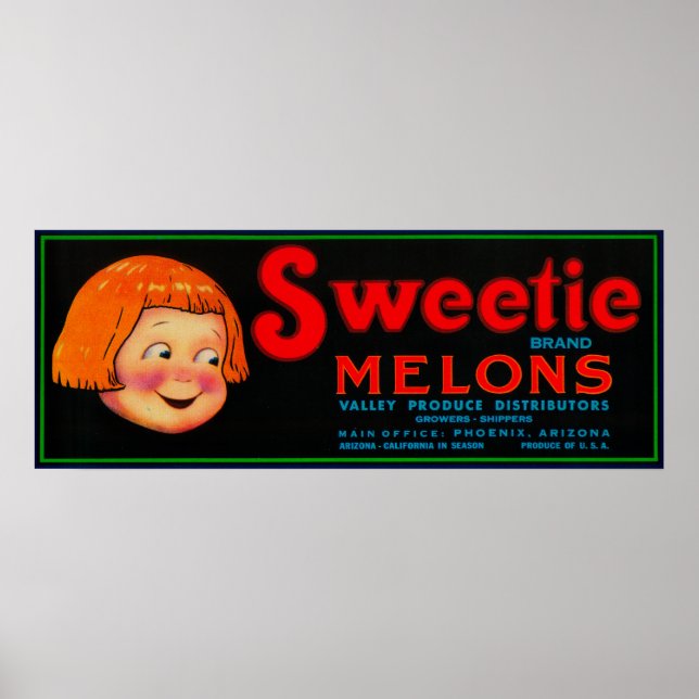 Sötnos Melon LabelPhoenix, AZ Poster (Framsidan)