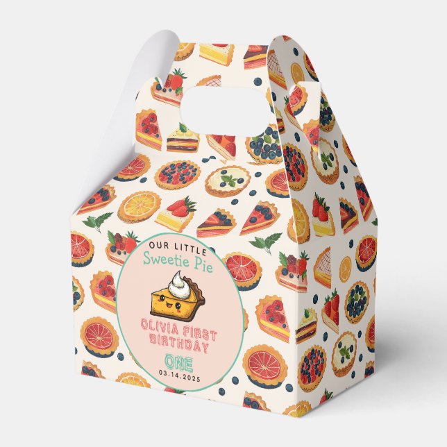 Sötnos Paj - Pi Day 1:a födelsedagen Party Presentaskar (Framsidan Sidan)