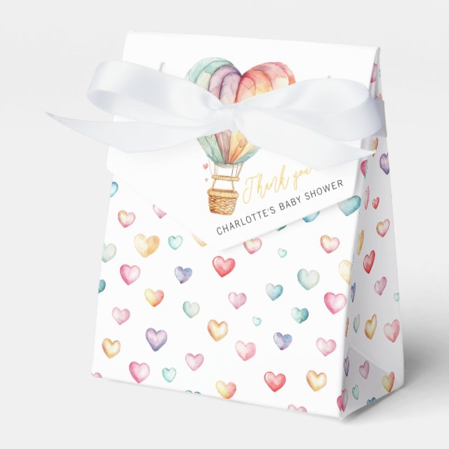 Sötnos Pastel Heart Baby Favor Box Presentaskar (Framsidan Sidan)