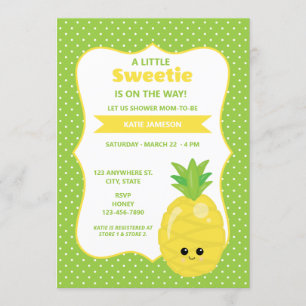 Sötnos Pineapple Baby Shower Inbjudningar