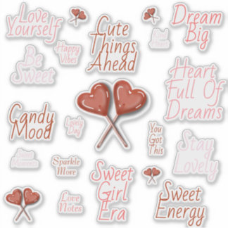 Sötnos Pops Cute Heart Lollipop Klistermärke Ark Klistermärken