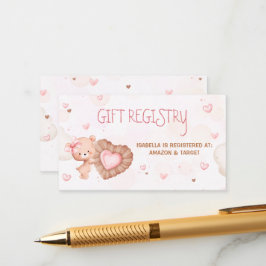 Sötnos Rosa Baby Shower Gift-registerkort Tilläggskort