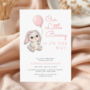 Sötnos Rosa Baby Shower Inbjudningar