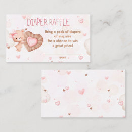Sötnos Rosa Babyskåda Diaper Raffle Card Tilläggskort