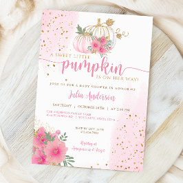 Sötnos, Rosa Guld Fall Baby Shower Inbjudningar