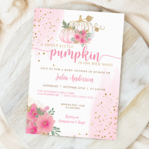 Sötnos, Rosa Guld Fall Baby Shower Inbjudningar