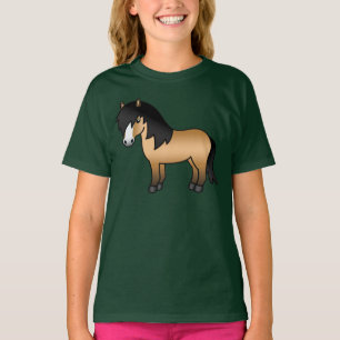Sötnos Shetlandsponny Söt Tecknad Illustration T Shirt