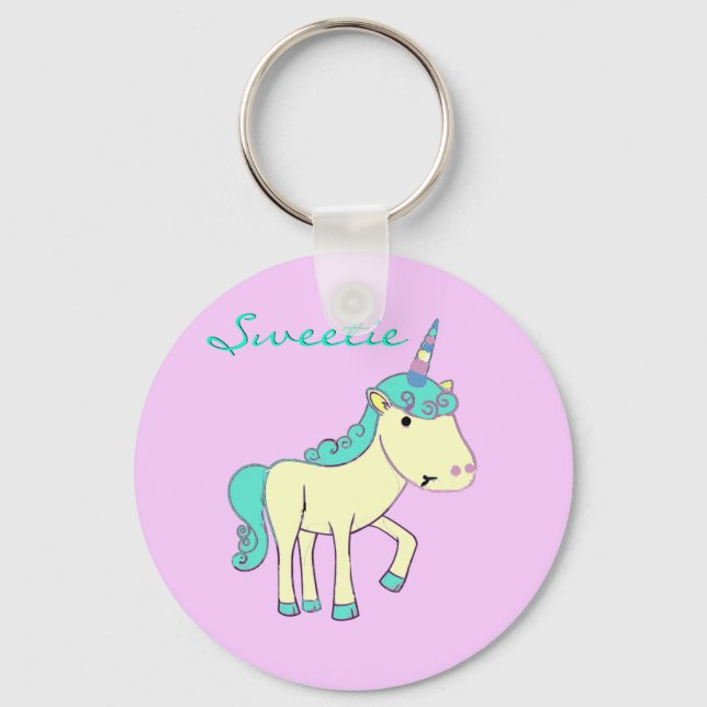 Sötnos Unicorn Keychain Nyckelring (Framsida)