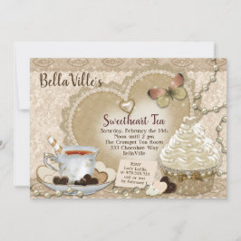 Sötnos Valentine Tea Party Inbjudningar
