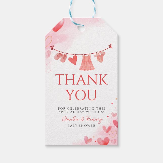 Sötnos Valentines Baby Shower Presentetikett (Framsidan)