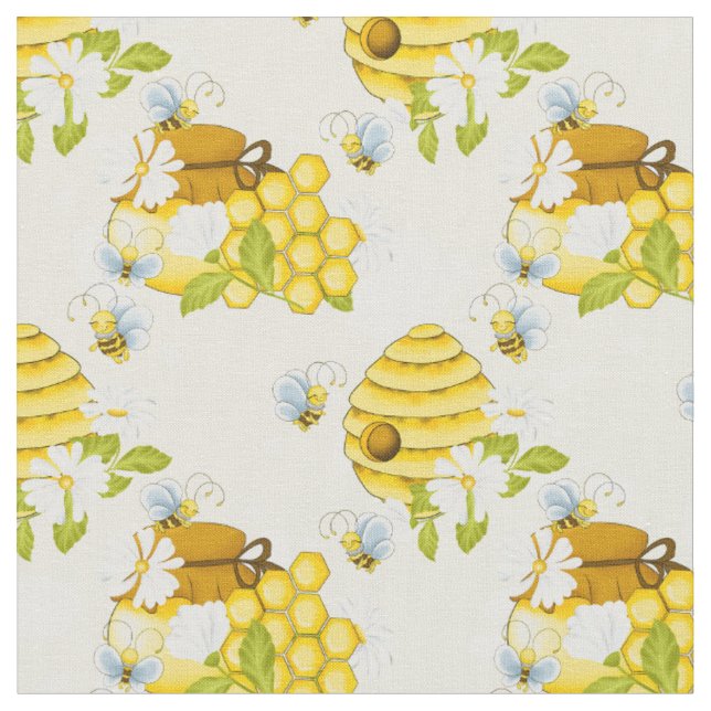 Sötnosad bin mönster Fabric Tyg (Närbild)