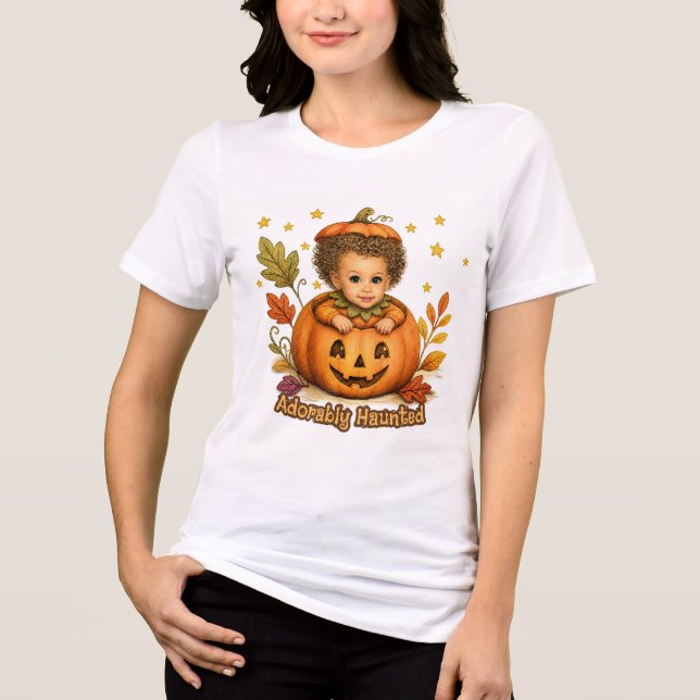 Sötnosande spöad - Sött barn i pumpa T Shirt (Framsida)