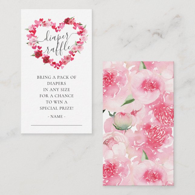 Sötnoshusare Diaper Raffle Biljett Tilläggskort (Fram/baksida)