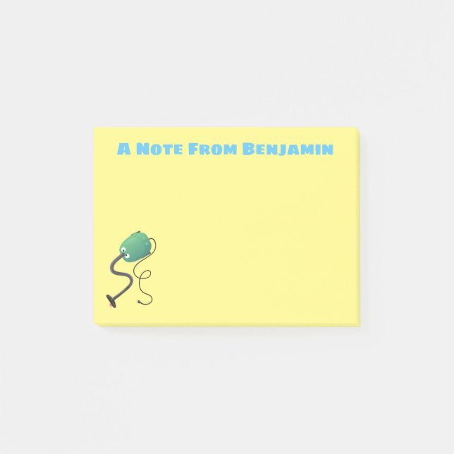 Sötnosig dammsugare tecknad humor post-it block (Framsida)