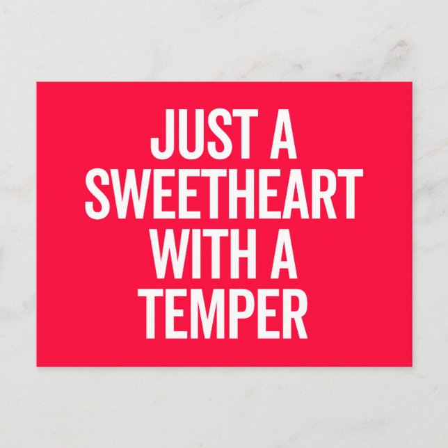 Sötnota med en Temper Funny-citat Vykort (Framsida)