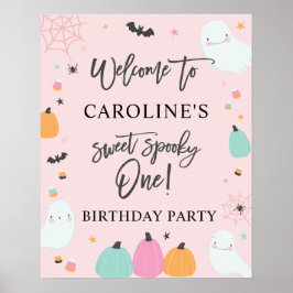 Sötnoting Ett välkomsttecken på 1:a födelsedagen P Poster