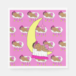 Sötnoting Little Ethnic Baby Spipande på Måne Pappersservett