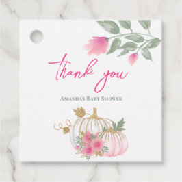 Sötnoting Little Pumpkin  Rosa Guld White Blommigt Gåvor Etiketter