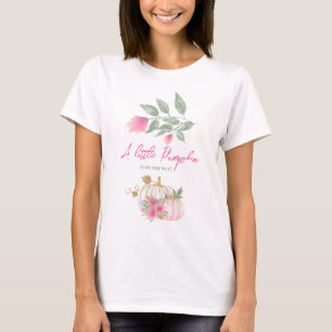 Sötnoting Little Pumpkin Rosa Guld White Blommigt T Shirt