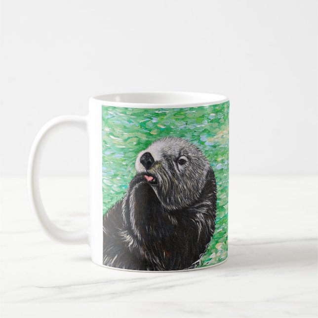 Sötnoting Little Sea Otter Painting Kaffemugg (Vänster)