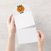 SötOrange Liten Pumpa Halloween Anpassa Namn
