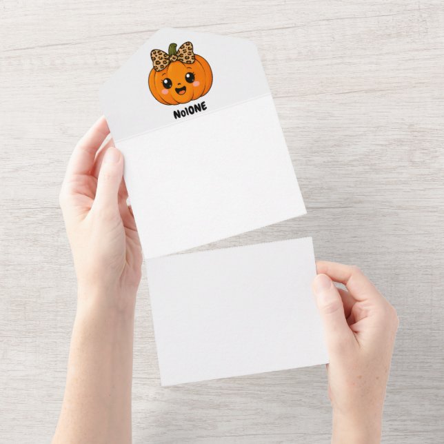 SötOrange Liten Pumpa Halloween Anpassa Namn (Avrivbar del)