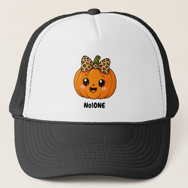 SötOrange Liten Pumpa Halloween Anpassa Namn Keps (Framsida)