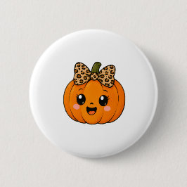 SötOrange Liten Pumpa Halloween Anpassa Namn Knapp