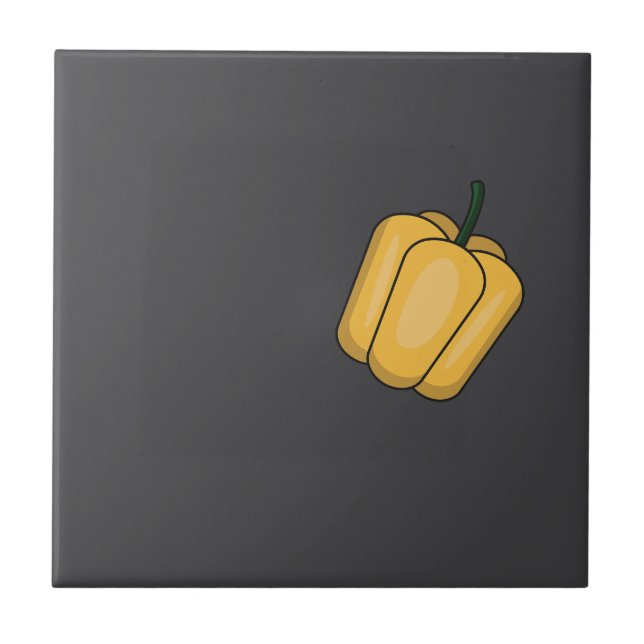 Sötpaprika grått mönster kakelplatta (Framsidan)
