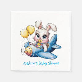 Sötpatchwork Cute Bunny & Nappar Baby Shower Pappersservett
