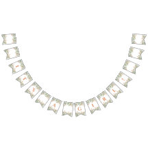 Sötpeachy blommigt buntning flagga