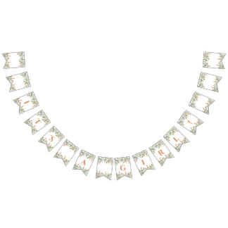 Sötpeachy blommigt buntning flagga