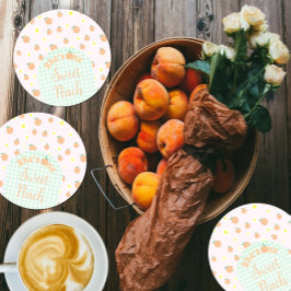 Sötpersika 1:a födelsedag Papper Underlägg Rund