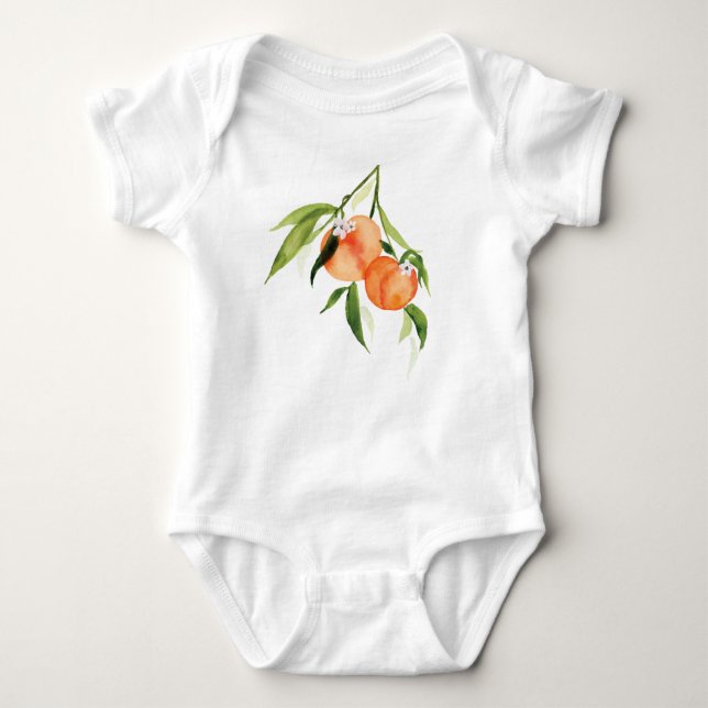 Sötpersikofärgad frukt, baby, bodykosti t shirt (Framsida)