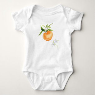 Sötpersikofärgad frukt, baby, bodykosti t shirt