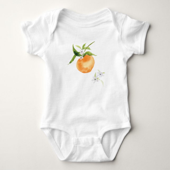 Sötpersikofärgad frukt, baby, bodykosti t shirt (Framsida)