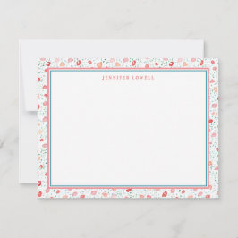 Sötpetite Blommigt Personlig Stationery Anteckningskort