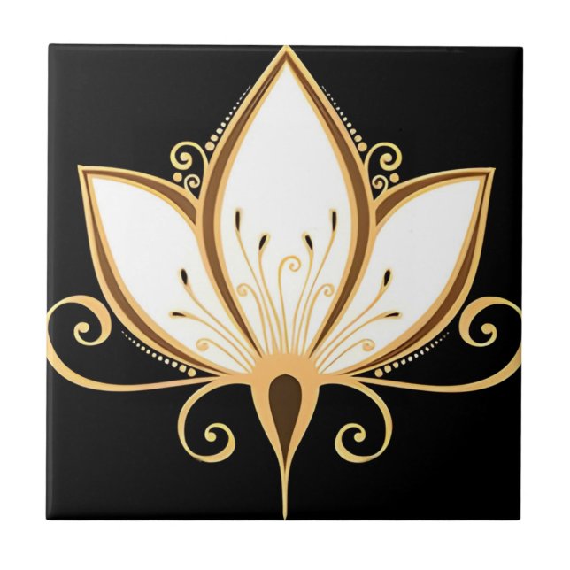 Sötplattor golden lotus kakelplatta (Framsidan)