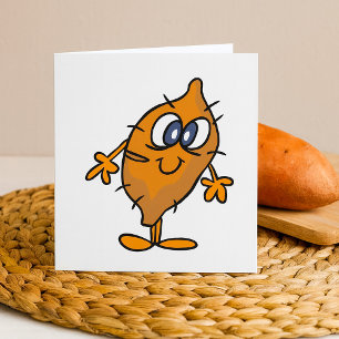 Sötpotatis Karaktär Glad Yam Kawaii Kort