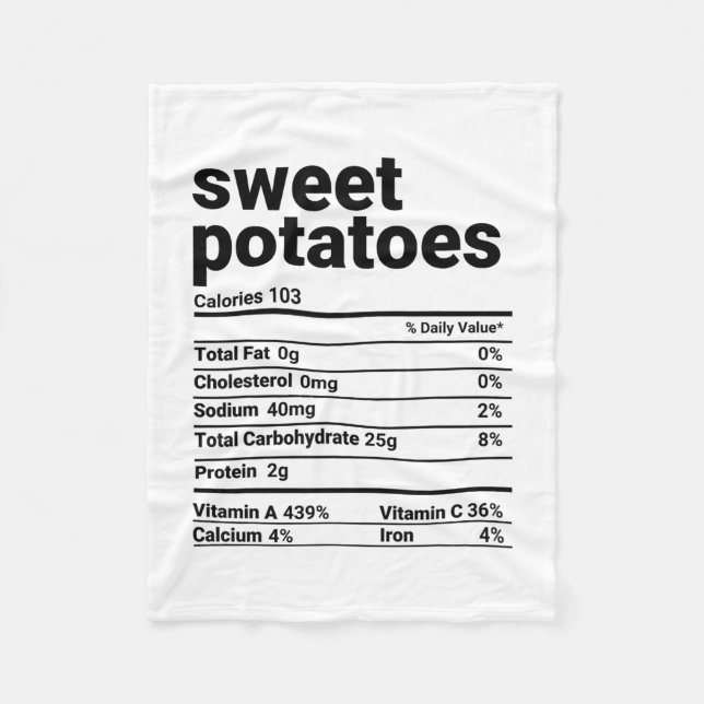 Sötpotatis Näringsfakta Thanksgiving Kostym Fleecefilt (Framsidan)