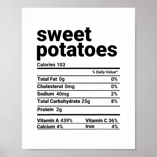 Sötpotatis Näringsfakta Thanksgiving Kostym Poster (Framsidan)