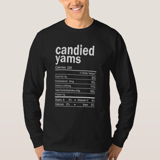 Sötpotatis Näringsinnehåll  Thanksgiving jul T Shirt (Framsida)