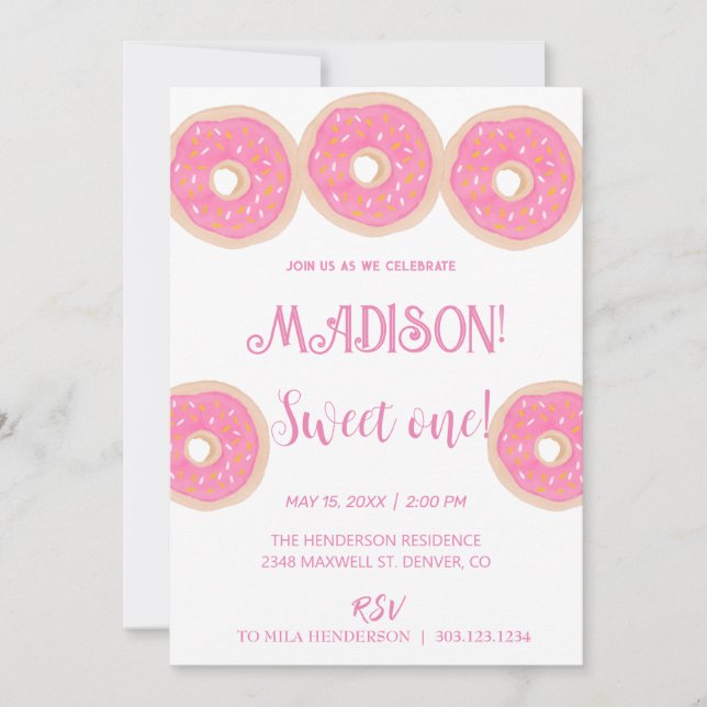 Sötpotatis, regnbåge färg, söt första födelsedag inbjudningar (Framsida)