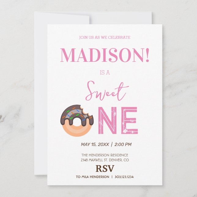 Sötpotatis, regnbåge färg, söt första födelsedag inbjudningar (Framsida)