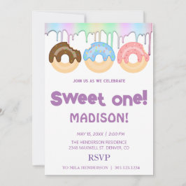 Sötpotatis, regnbåge färg, söt första födelsedag inbjudningar