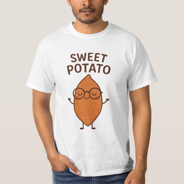 Sötpotatis Rolig Thanksgiving T Shirt (Framsida)