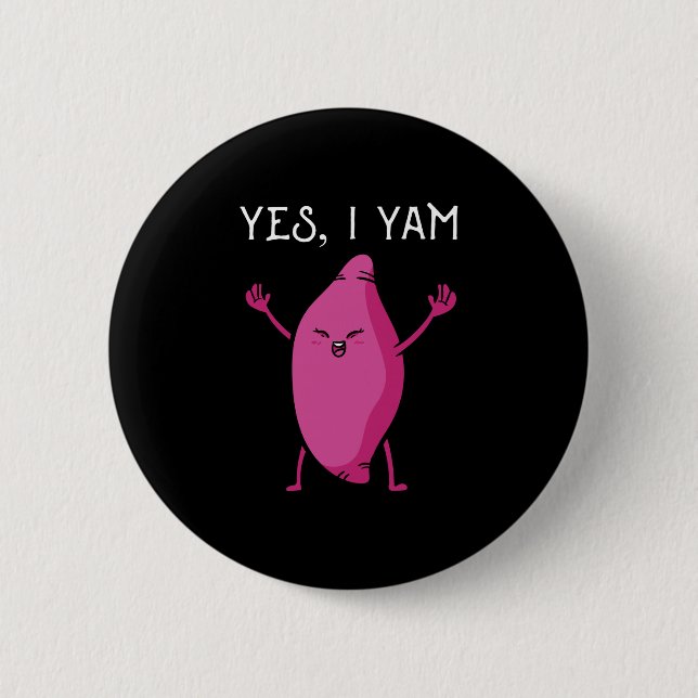 Sötpotatis yam årsdag matchande bröllop knapp (Framsida)