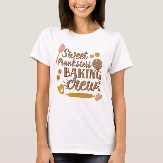 Sötprankstrar Baking Crew Utensils jul T Shirt (Framsida)